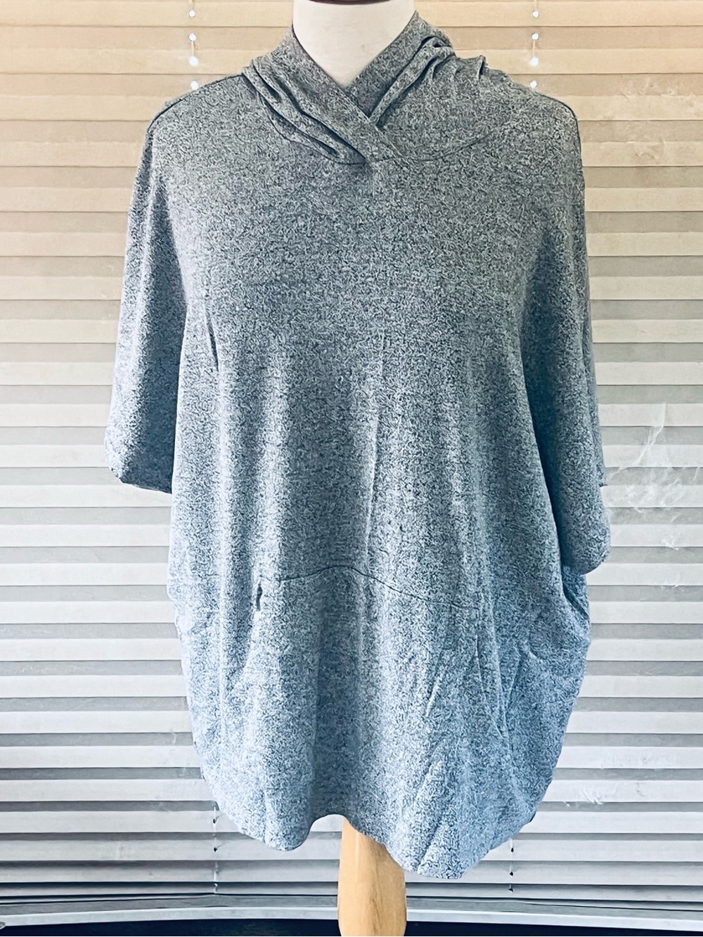 Gray Hooded Women's Pullover Sweatshirt